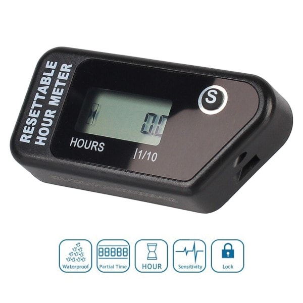 Trådløs Vibration Time Tæller Auto Motor Timer Tæller Måler