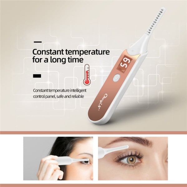 Elektrisk uppvärmd ögonfrans lockare LCD display ögonfrans böjare makeup lång varaktig ögonfrans naturlig curling