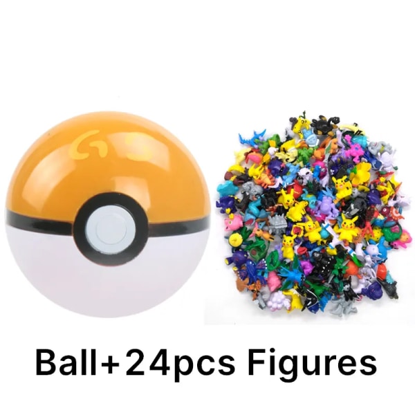 Funny Joy Pokemoning Legetøj 7Cm Elver Ball 2-3cm Anime Action PokeBall Figurer Monster Legetøj