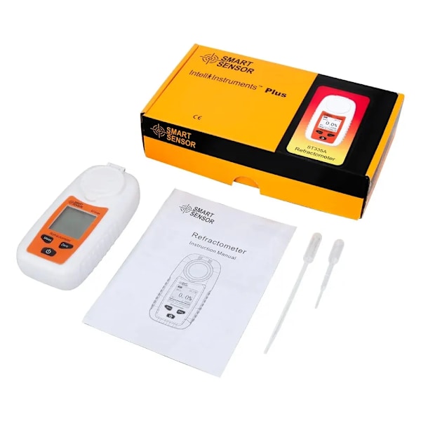 LCD Digital Refraktometer Brix Meter Frukt Juice Dryck ATC Socker Innehåll Mätningsinstrument 0-35% Sackarometer