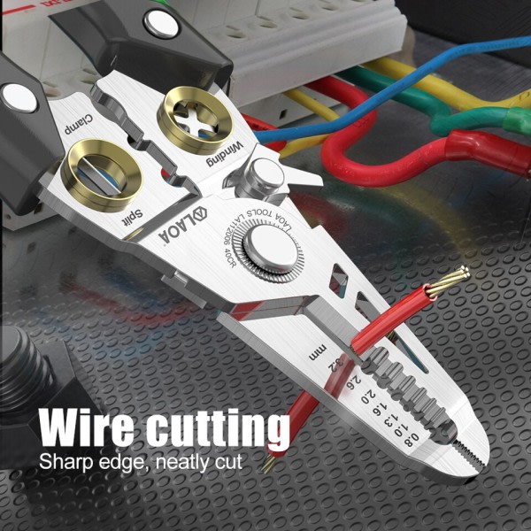 7 i 1 wire afisolering tang multifunktion elektriker kabel skæring terminal krympning opsplitning vikle linje hånd værktøj