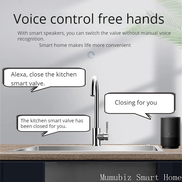 APP WiFi Smart Ventil DN15 /DN20 /DN25 Smart Vann / Gass Slukking Automatisert Ball Ventil Trådløs Kontroll Alexa kompatibel