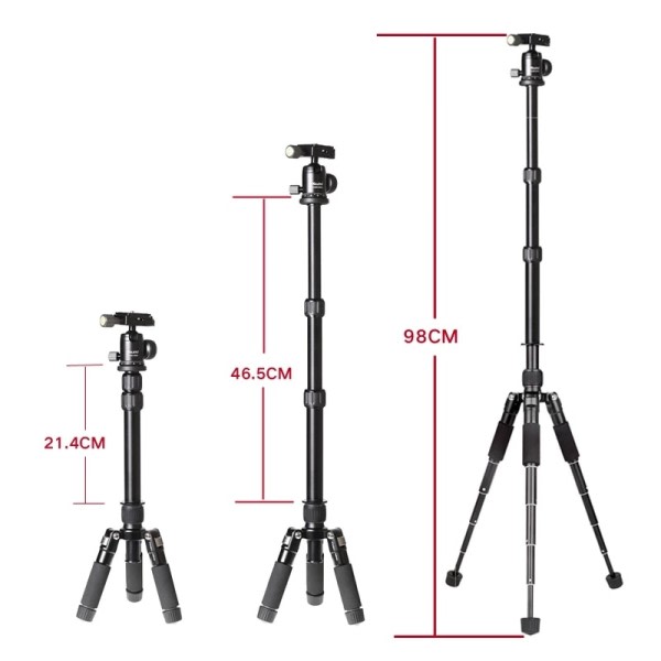 Bærbart Stativ Lettvekts Reisestativ Bordplate Video Mini Stativ med 360 grader ball hode