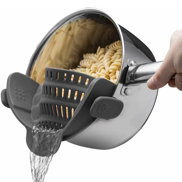 Silikon Kök Sil Klämma Klämma Krytor och Spannor Avlopp Rack Pasta Nudlar Grönsak Frukt Sil Durkslag Kök Prylar