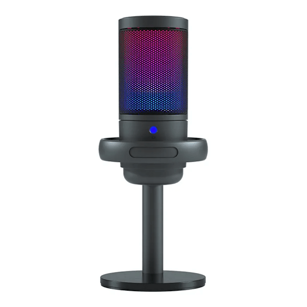 USB mikrofon for opptak og strømming på PC og Mac,Headphone utgang og touch-mute knapp RGB hypercardioid mikrofon