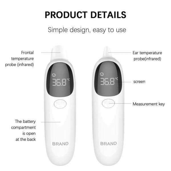 Medicinsk Temperatur Infrarød Digital Infrarød Termometer Mål Feber Voksen Barn