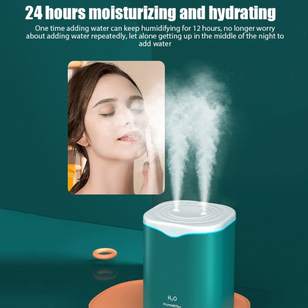 USB Luft luftfuktare Dubbel Spray Port Eterisk Olja Aromaterapi Fuktare Cool Mist Maker