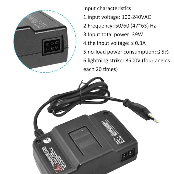 AC Ström försörjning Ström adapter sladd för Nintendo 64 laddning sladd