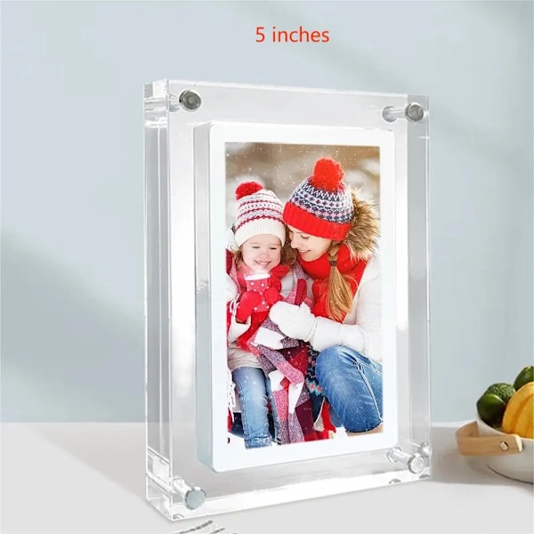 Akryl Digital Foto Frame 5 Inch 1000mAh Vertikal Display IPS Skärm