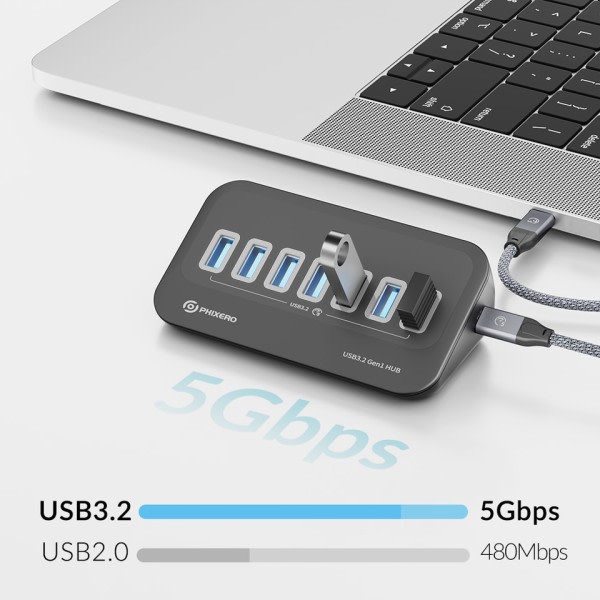 USB 3.2 Docking Station Hub Typ C Splitter Adapter Multi Portar Flera Socket OTG 3.0 med SD kort läsare