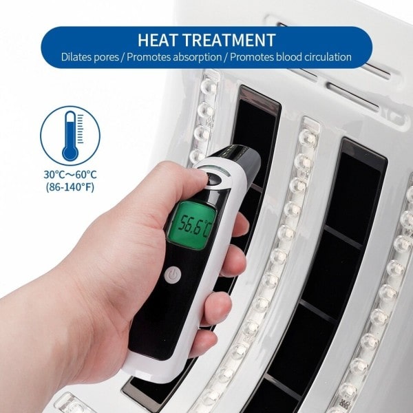 2 IN 1 vikbar 7 färg LED foton 30-60℃ uppvärmning threapy ansikte&Body mask maskin salong
