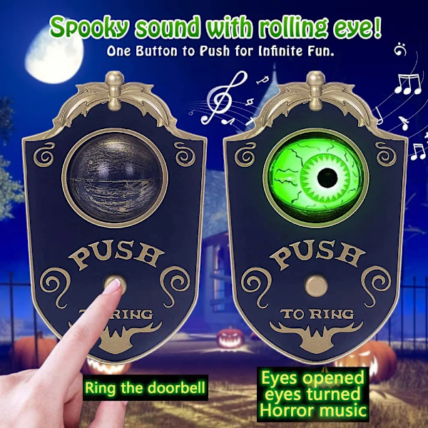 Halloween sisustus LED yksisilmäinen ovikello riippuva valoa lähettävä ääni silmämuna ovikello