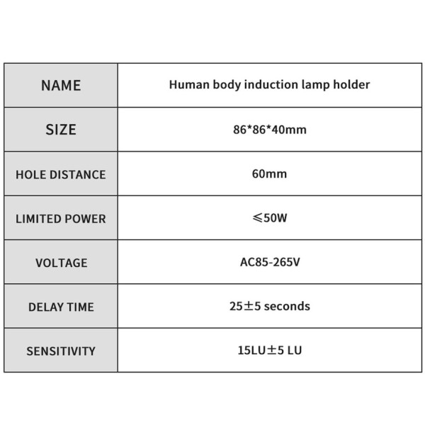 E27 LED 220V 110V Interface PIR Motion Sensor Switch Human Krop Sensor Lampe Holder