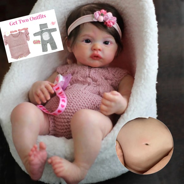 45cm Koko vartalo Silikoni Viini Niitty Bebe Reborn Girl Juuri Hiukset Käsintehty Elämällinen Realistinen Reborn nukke lelu