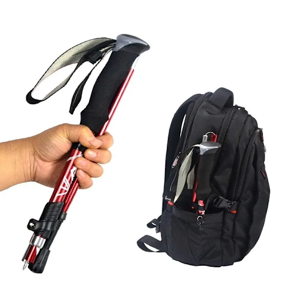 5 Sektion Udendørs Fold Trekking Stang Camping Bærbar Vandre Vandre Stick For Nordisk Ældre Teleskopisk Nem Put I Taske 1 stykker