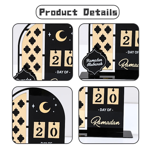 Akryl Ramadan Nedtelling Kalender Ornamenter Gaver Eid Mubarak Ramadan Dekor