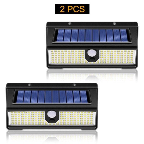Utomhus Trädgård Dekoration190led Ljus Med 4 Arbetsläge IP65 Vattentät Solar Rörelsesensor Vägg Lampa