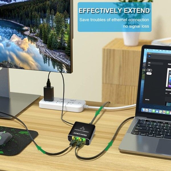Splitter Connector Adapter 1 to 2 Ways Lan Ethernet Splitter Gigabit Coupler  Connect Baptop Network Cable