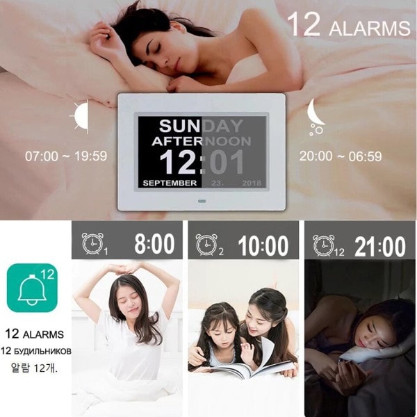 Herätykset Digitaalinen LED kalenteri kello monia kielillä näyttö