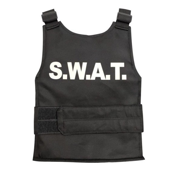Barn polis Swat skottsäker väst & Swat Mössa Hatt Dräkt Fancy Klänning