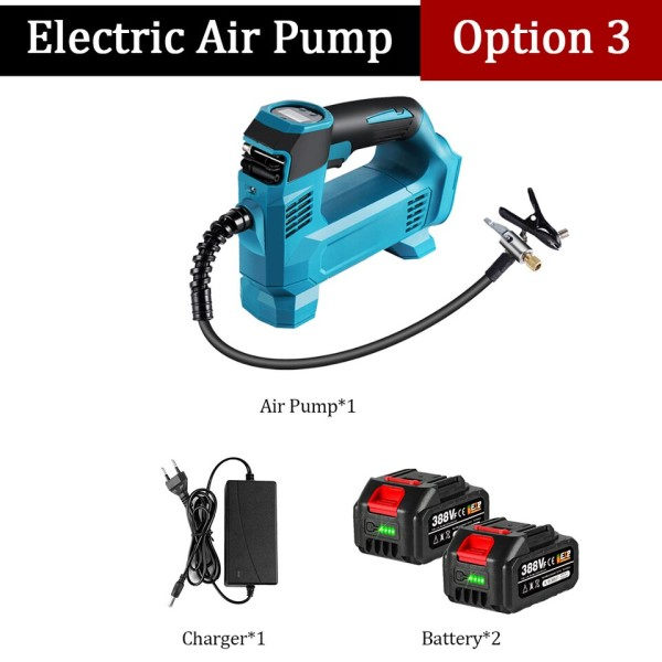 Högtrycks sladdlös uppblåsbar pump med digital display portabel bil elektrisk luft pump