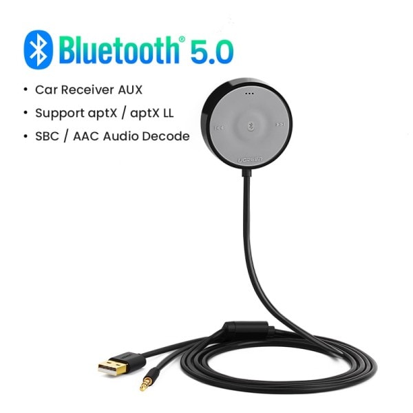 Bluetooth 5.0 Bil Kit Receiver aptX LL Trådlös 3.5 AUX adapter för bil högtalare USB Bluetooth 3.5mm jack