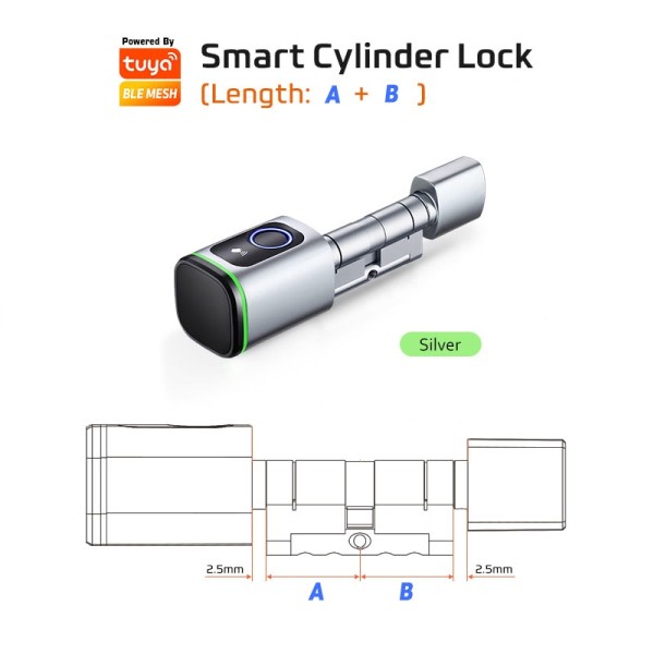 Smart Electronic Dörr Lås med DIY Cylinder Core Fingeravtryck APP Nycklar IC Kort Upplåsning