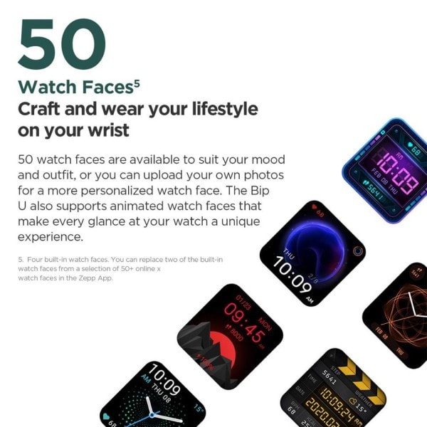 Bip U Pro GPS Smartwatch Farve Skærm 31g 5 ATM Vandtæt 60+ Sport Mode Smart Watch
