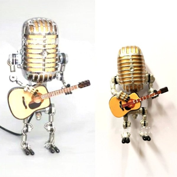 Koristeet Retro Mikrofoni Robotti Ornamentti Metalli Askartelu Koristeet Cool Ja Söpö pöytä Robotti