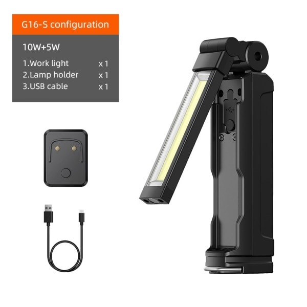 Uppladdningsbar LED+COB Arbetslampor Ultra Ljus 360 grader Med magnetisk bas