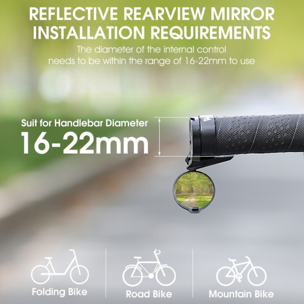 Universal Cykel Rearview Spegel Justerbar Rotera Clear Cykling Styre Konvex View Speglar