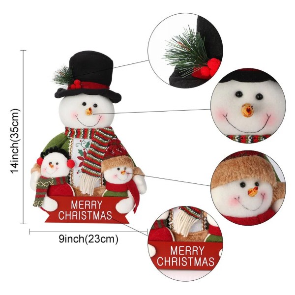 Jul Dukker Dekoration Kort Plys Printe Julemand Snemand Dukke til jule Træ pynt