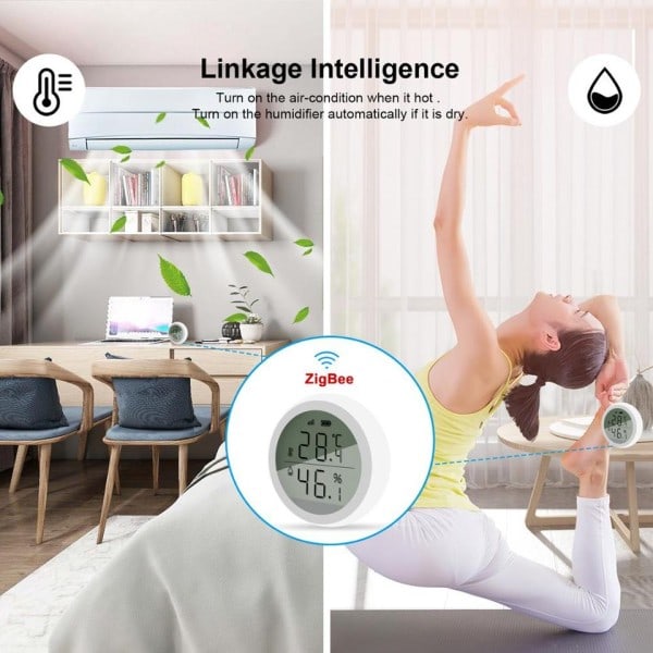 Smart  Termometer Hjem Innendørs Temperatur Og fuktighet Sensor Med LED skjerm