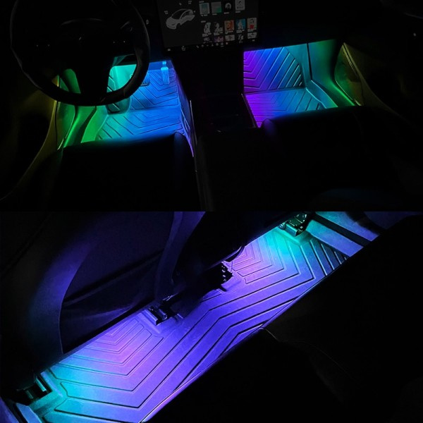 48 LED Auto Sisustus Ambient jalka valo USB Langaton Kaukosäädin Musiikki App Ohjaus Auto RGB Ilmakehä koriste lamput