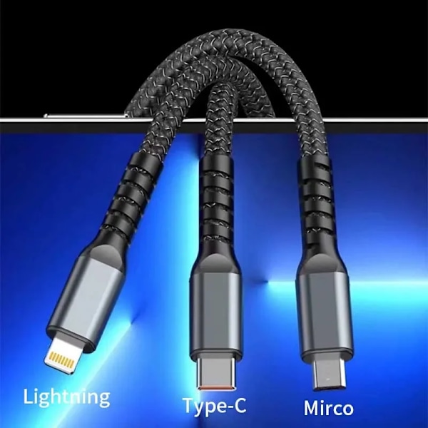 3 In 1 100W LED  Digital Display  USB kabel Typ C Usb Micro