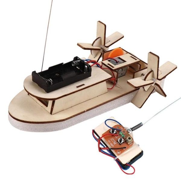 Trä Fjärrstyrd Fartyg Designer Elektrisk för Student Science Teknik Produktion Gör själv Elektroniskt Kit