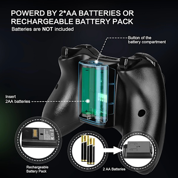 360 Gamepad Wireless/Wired Controller Supports Game Controller Joypad