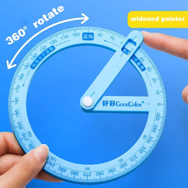 360-graders Pointer Protractor Lineal Måle værktøj