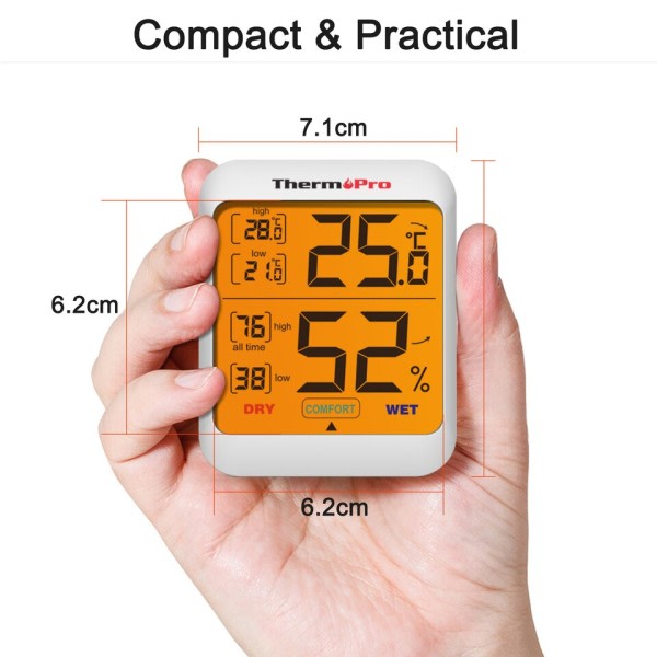 Digital Innendørs Rom Termometer Hygrometer Temperatur Fuktighetssensor