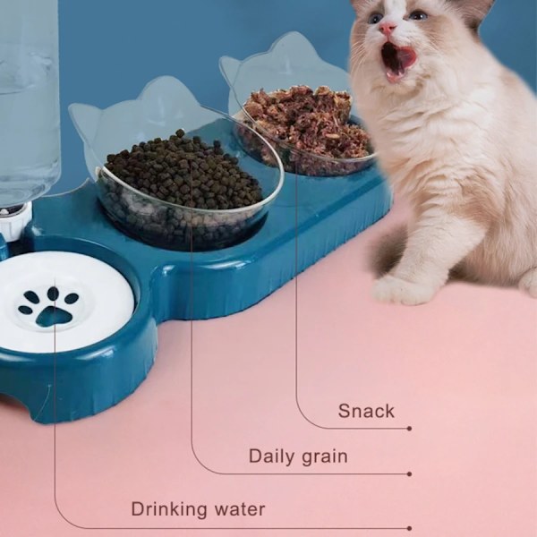 Katt mat skål husdjur automat matare vatten automat hund katt mat behållare dricka disk