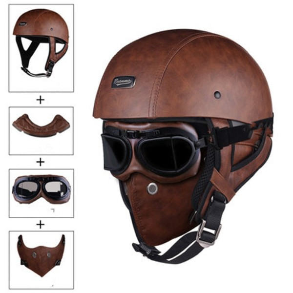Half Face Vintage Moottoripyörä kypärä Retro Saksa Kask