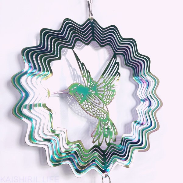 3D Hummingbird Vind Klokker Krystal Sol Fanger Farret Glass Anheng Hage Dekorasjon