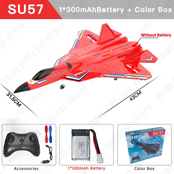 RC Plane 2.4G Med LED Lights Flygplan Fjärrkontroll Flygande Modell Segelflygplan EPP Skum Leksaker