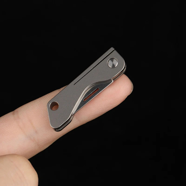 Titanium legering mini  foldning kniv EDC bærbar nøglering vedhæng kniv