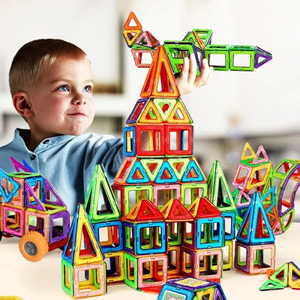 Barn Stor Størrelse Pluss Magnetisk Byggeklosser for Barn Designer Konstruktør Set Leker
