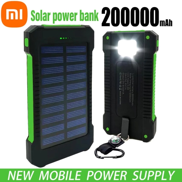 200 000 MAh Solar Power Bank Utendørs Vill Fiske Camping Stor Kapasitet Reserve Power  Bank