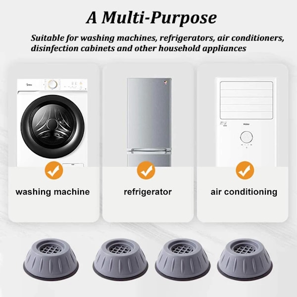 4 dele Anti Vibration Vaske Maskin Puds Anti-slip Møbler Fødder Pad Køleskab Universal Støtte Base måtte Dæmpere Stativ