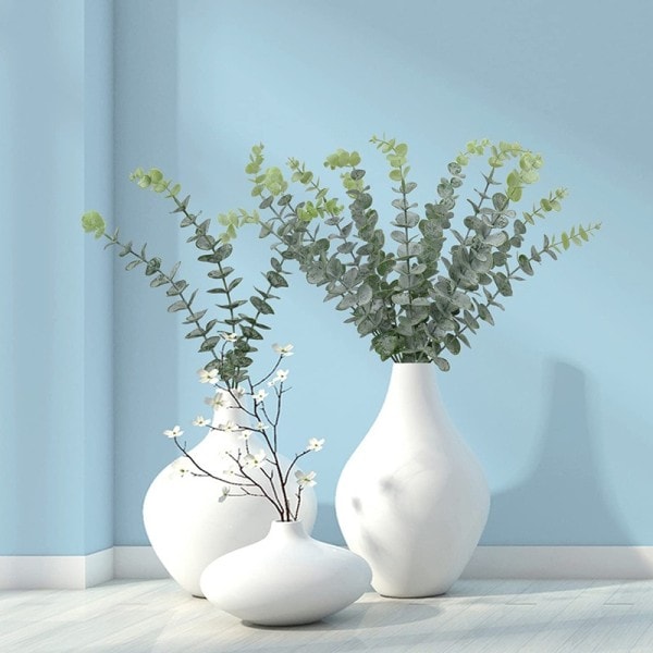 Kunstig eukalyptus blade grønne falske planter grene til bryllup fest udendørs hjem have bord pynt