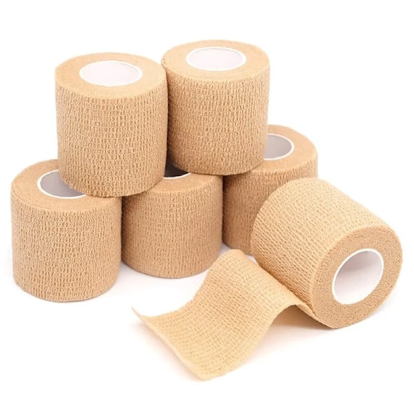 3 kpl Kertakäyttö Itse kiinnittyvä Elastinen Side 5cm*4.5m Kahva Putku kiristys Tatuointi Tarvikkeet