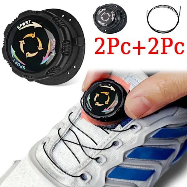 1 par Metal Wire Swivel Automatisk Spenne Tau Sneaker SkoLisser